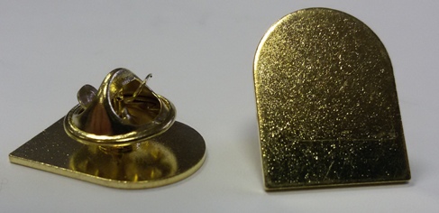 Основа для значка "премиум", гербовидная, 18х14мм, золотистый