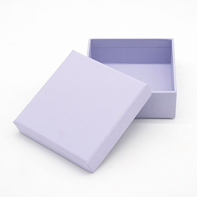 Коробка кашированная крышка/дно  80*80*30мм, крафт бледно фиолетовый